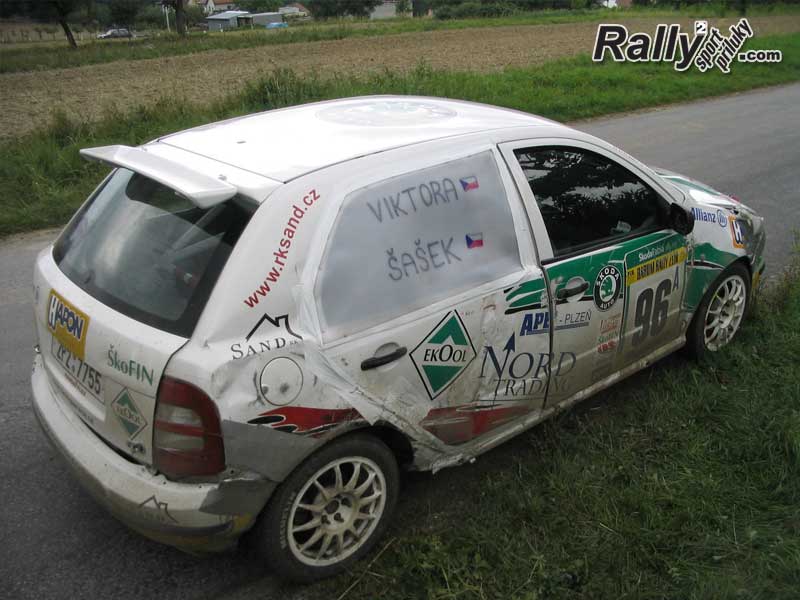 Šašek, havárie na RZ Troják - Barum rally 2006